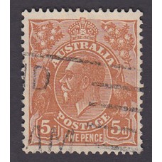Australian    King George V    5d Brown   C of A WMK   Plate Variety 3R41..